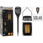 Solar Tuinlamp Fakkel Zwart - LED vlameffect - 3-in1: prikspot, staand, hangend