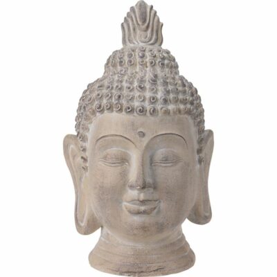 Boeddha Hoofd - Tuinbeeld - crème - 74.5cm