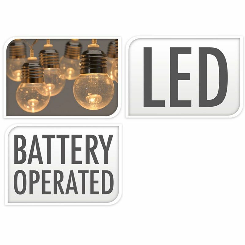 Feestverlichting - 30 LED Bolletjes - 4.50 meter - Warm wit - op Batterijen