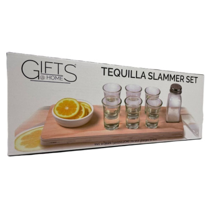 Gifts@Home Tequila Serving Set - Tequila Shotjes Op Serveerplank