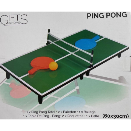 Gifts@Home Mini Tafeltennis - Opvouwbare Pingpong Set - 60X30Cm