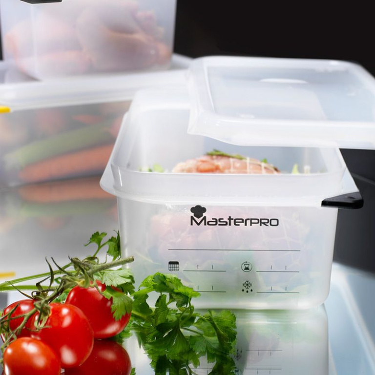 Bergner Masterpro Vershoudbak 2.8L – Transparant, BPA-Vrij – Magnetron-, Vaatwasser- & Vriezerbestendig – Duurzaam & Gemakkelijk Te Openen