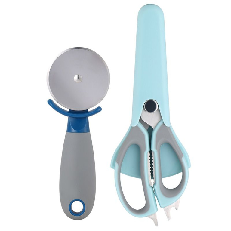 Bergner Pizzasnijder & Keukenschaar Set – 2-delige Nordica Keukenhulp – Roestvrijstaal, Handig & Duurzaam