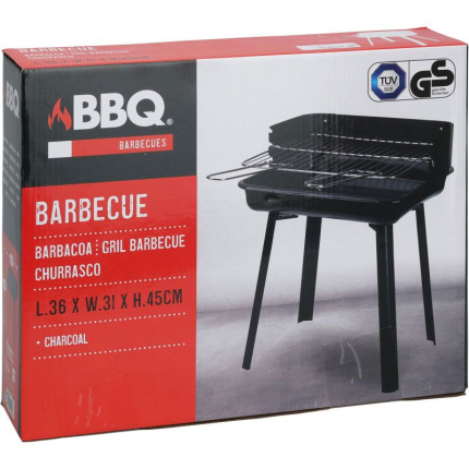 Bbq Houtskool Bbq - Mini Barbecue - 36X31Xh45 Cm - Grillrooster 33X26 Cm - Windscherm
