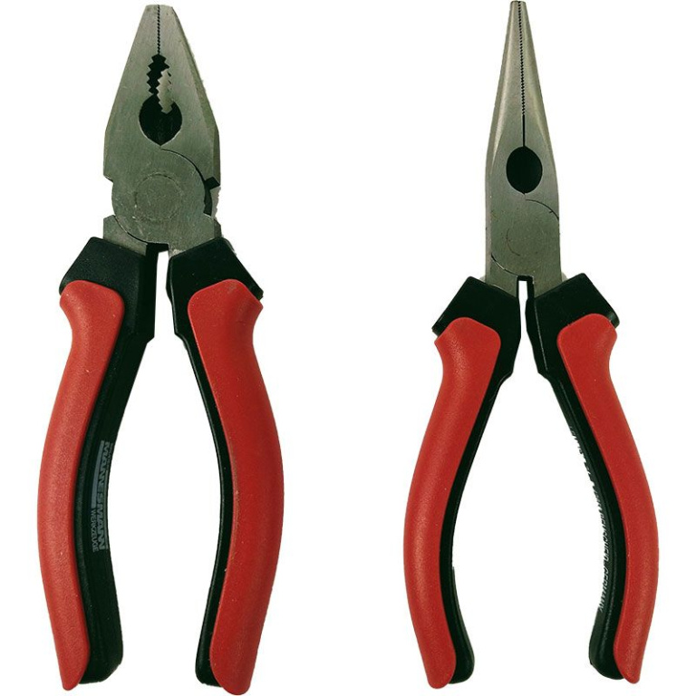 Brüder Mannesmann Tangenset – 2-Delig – Combinatietang & Punttang – Hoogwaardig Gereedschap met Anti-Slip Handgrepen