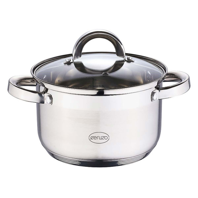 Premium Ceruzo Kookpan 3.6L – Roestvrij Staal, Alle Warmtebronnen – Comfortabel Handvat & Stoomgat Deksel – Vaatwasserbestendig
