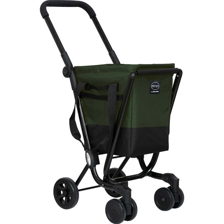 Ceruzo Easy Go Boodschappentrolley – 40L Ruim & Afneembaar | Inklapbaar Aluminium Frame | Zwart-Groen | Comfortabel & Veilig