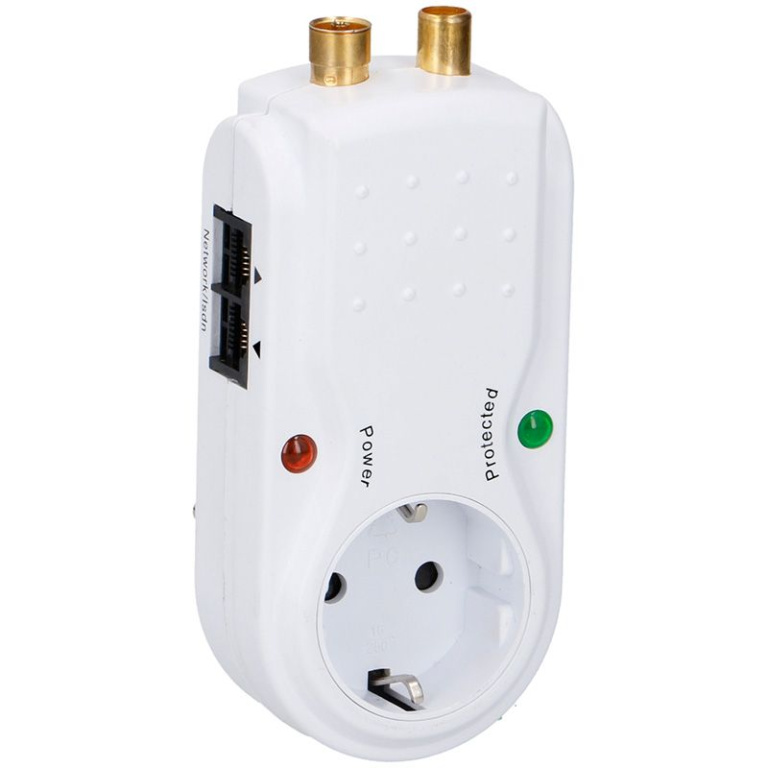 Grundig Overspanningsbeveiliging – Krachtige Type 3 Surge Protector | 6KV Beveiliging, 3680W Max – Inclusief TV, RJ11 & RJ45 Aansluitingen