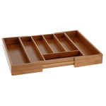 Excellent Houseware Uitschuifbare Bestekbak – Bamboe, Verstelbaar en Ruimtebesparend