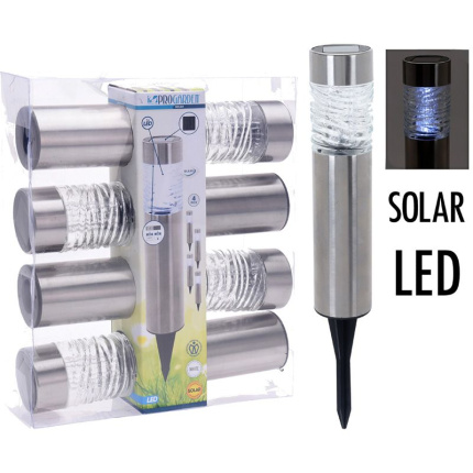 Progarden Solarlampen Led - Rvs + Glas - Set Van 4