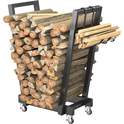 Ceruzo Houtrek – Verrijdbaar & Robuust – Stevig Metaalframe met 4 Zwenkwielen – Praktisch & Veilig – 50 kg Draagvermogen