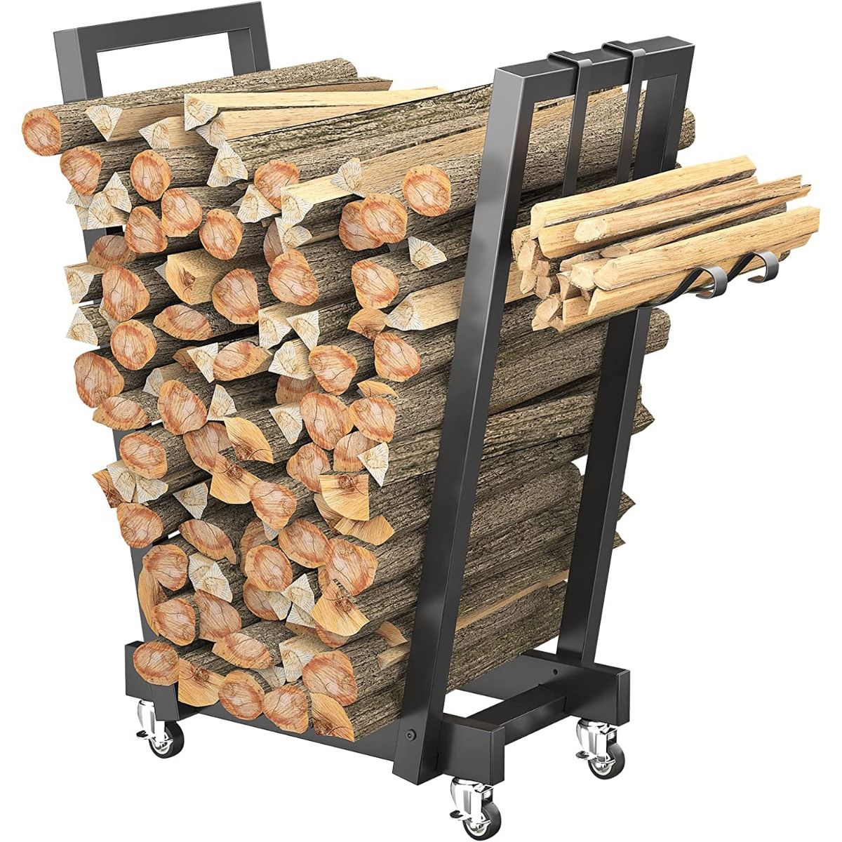 Ceruzo Houtrek – Verrijdbaar & Robuust – Stevig Metaalframe met 4 Zwenkwielen – Praktisch & Veilig – 50 kg Draagvermogen Ceruzo Houtrek – Verrijdbaar & Robuust – Stevig Metaalframe met 4 Zwenkwielen – Praktisch & Veilig – 50 kg Draagvermogen