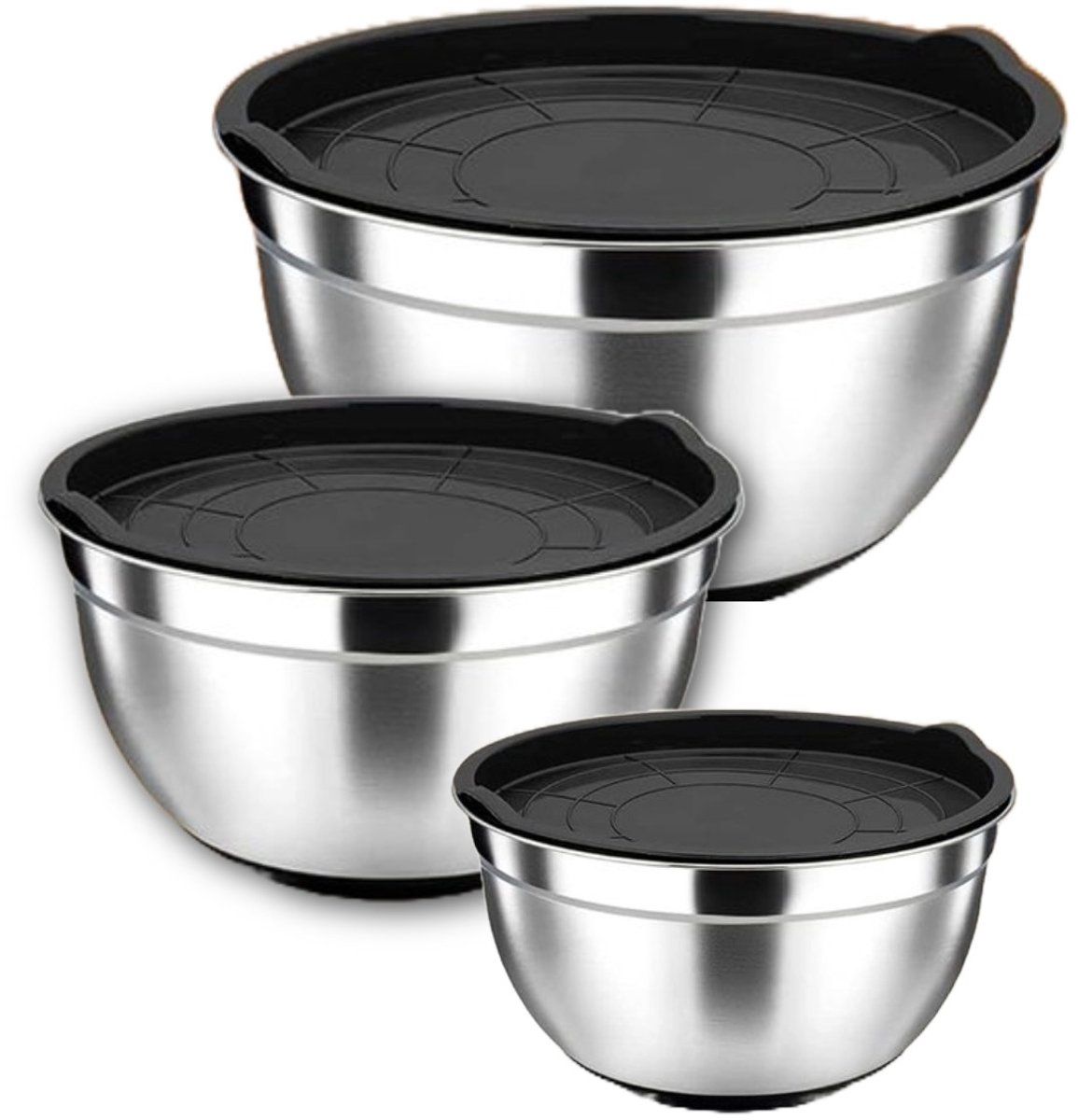 Ceruzo Mengkommen Set – RVS & Stapelbaar – 3 Stuks – Duurzaam & Praktisch Met Deksel Ceruzo Mengkommen Set – RVS & Stapelbaar – 3 Stuks – Duurzaam & Praktisch Met Deksel