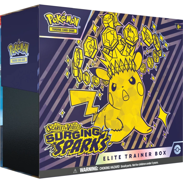 Pokémon TCG Surging Sparks Elite Trainer Box – Premium Starterset, Booster Packs & Collector’s Must-Have (SV8)