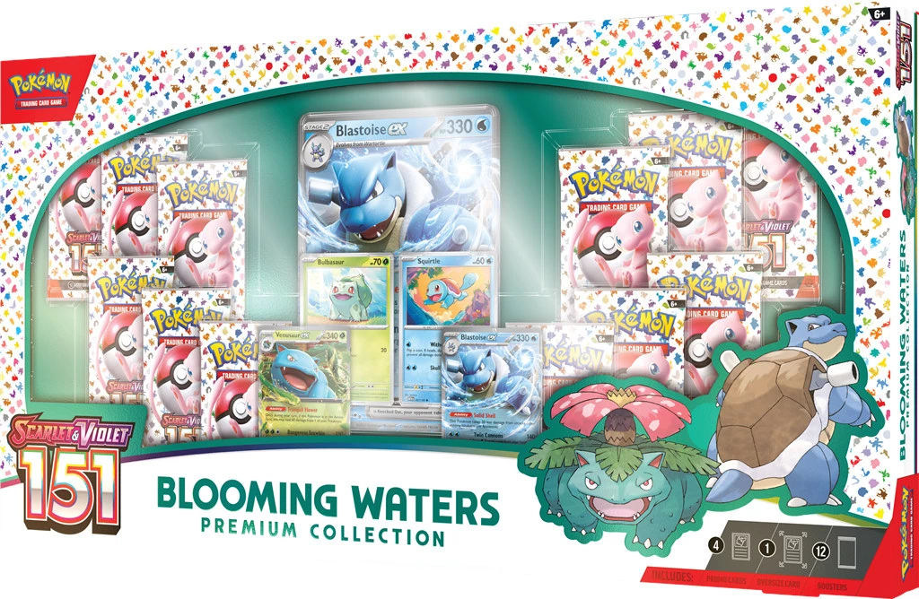 Pokémon TCG: Blooming Waters Premium Collection – Venusaur ex & Blastoise ex, Foil Kaarten & 12 Boosters! Pokémon TCG: Blooming Waters Premium Collection – Venusaur ex & Blastoise ex, Foil Kaarten & 12 Boosters!