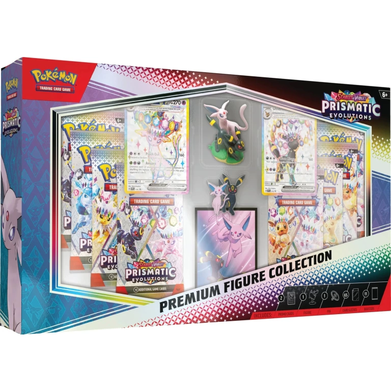 Pokémon TCG Prismatic Evolutions Premium Figure Collection – Espeon & Umbreon ex | Legendary Shiny Pokémon, Exclusive Etched Foils & Elite Collector Set