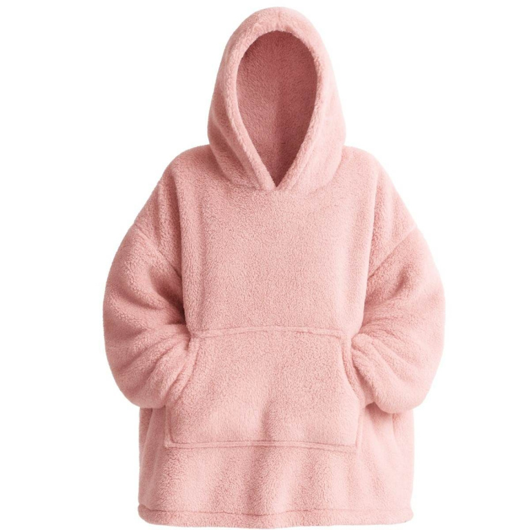 Hoodie Voor Vrouwen – Roze Teddy Polyester | Comfortabel & Stijlvol