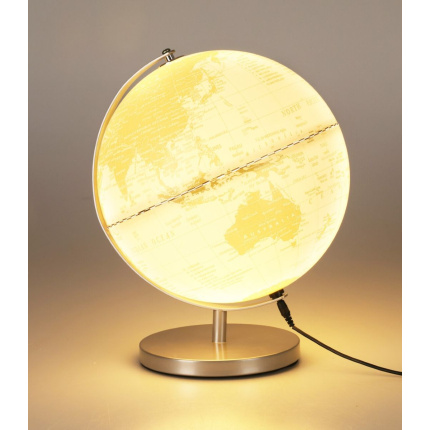 Wereldbol Met Licht – USB – 31 cm – Wit