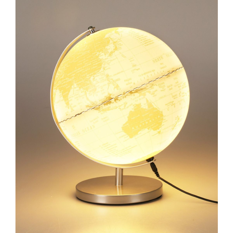 Wereldbol Met Licht – USB – 31 cm – Wit
