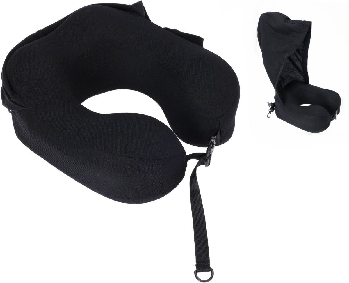 Nekkussen Memory Foam met Hoodie – Zwart Nekkussen Memory Foam met Hoodie – Zwart