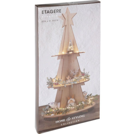 Kerst Etagère van Hout – 60 cm – Decoratief & Sfeervol