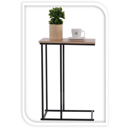 Trends4You Bijzettafel – Slim Banktafeltje – Metaal & Hout – 40x26x58 cm – Stevig & Ruimtebesparend