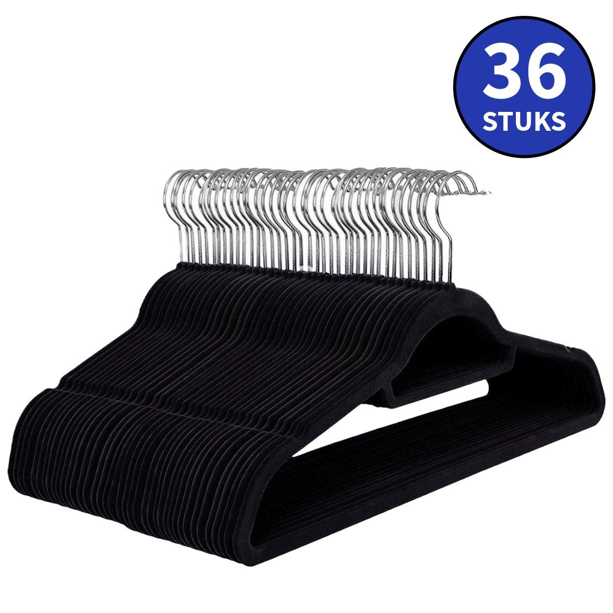 Ceruzo Set van 36 Anti-Slip Kledinghangers – Met Broeklat – Zwart | Ruimtebesparend & Beschermend Ceruzo Set van 36 Anti-Slip Kledinghangers – Met Broeklat – Zwart | Ruimtebesparend & Beschermend