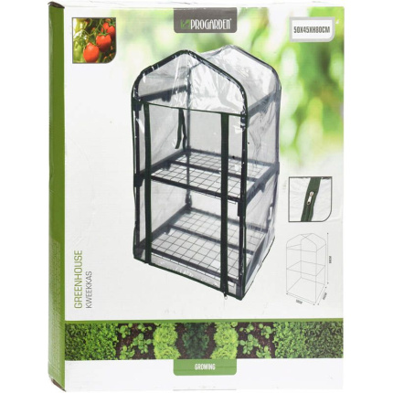 Progarden Kweekkas – 2 Verdiepingen – 50x45x80 cm – Transparante PVC Broeikas – Duurzaam Metaal Frame – Roldoor