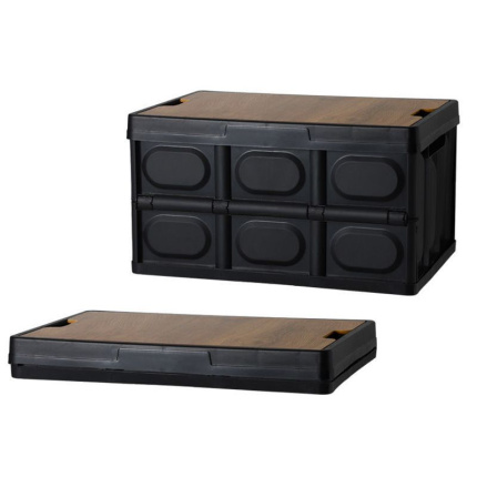 Ceruzo Opbergkrat Vouwbaar – 55 Liter – Met Afneembaar Houten Deksel – Praktisch & Ruimtebesparend