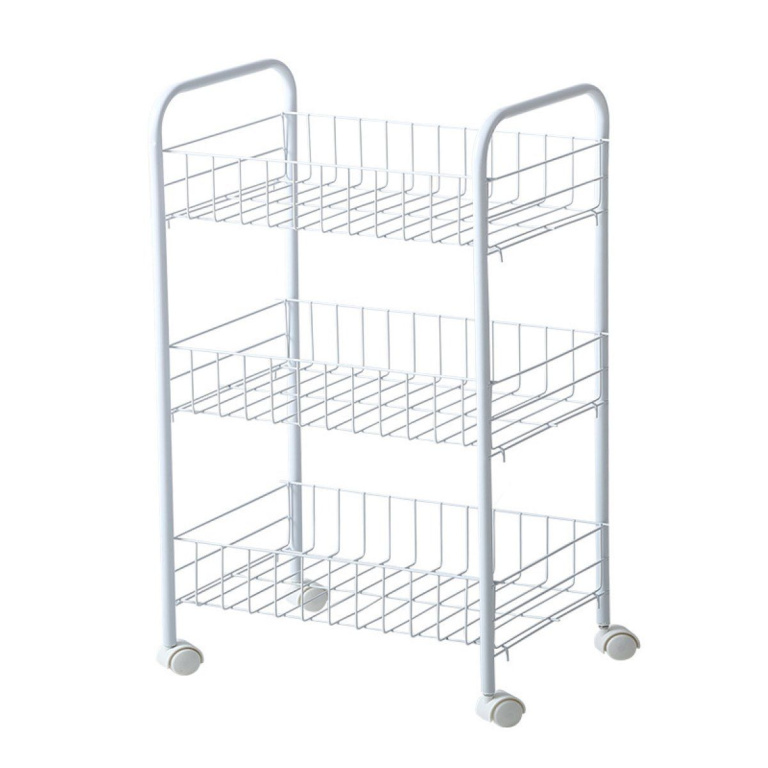 Ceruzo Keukentrolley – 3 Draadmanden – Op Wieltjes – Wit | Compact, Handig & Snel Te Monteren