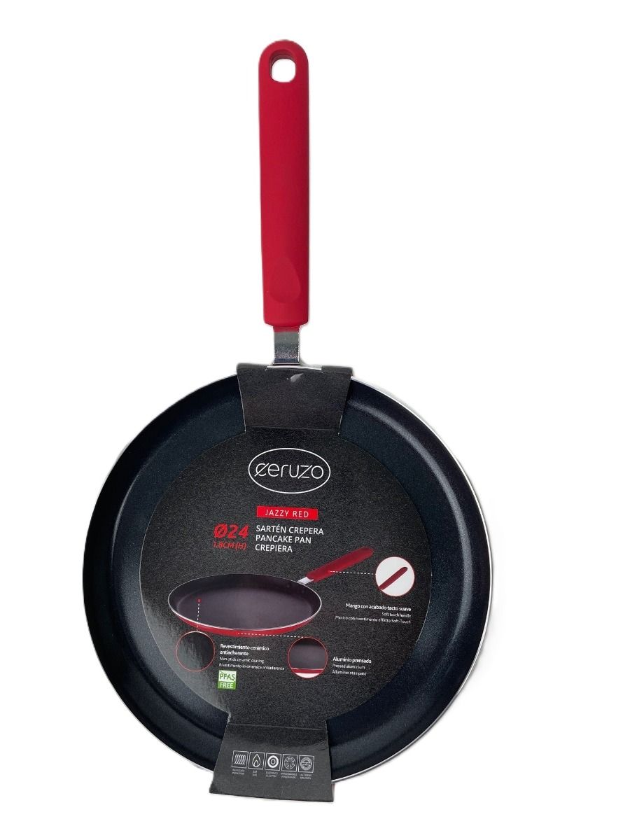 Ceruzo Pannenkoekenpan Pfas Vrij - 24 Cm - Jazzy Red Ceruzo Pannenkoekenpan Pfas Vrij - 24 Cm - Jazzy Red