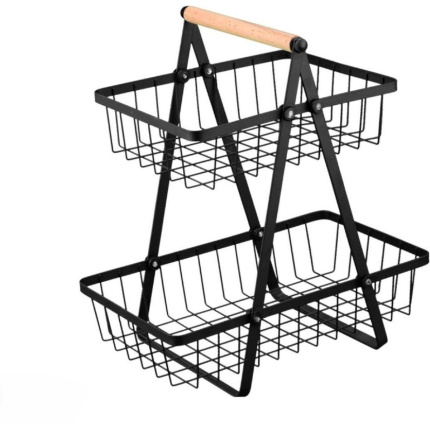 Ceruzo Fruitrek – 2 Lagen – 43 cm – Etagère voor Fruit en Snacks – Zwart