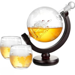 Ceruzo Whiskey Karaf – Globe Decanter – Incl. 2 Glazen
