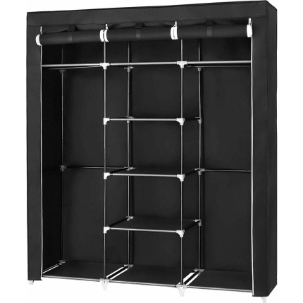 Ceruzo Kledingkast – Stoffen Vouwkast – 150×45×175 cm – Zwart