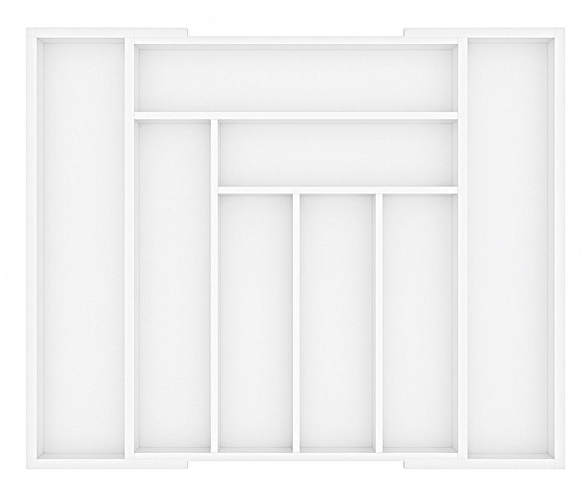 Ceruzo Bestekbak Hout Uitschuifbaar - 33-52 X 43 X 5 Cm - Wit Ceruzo Bestekbak Hout Uitschuifbaar - 33-52 X 43 X 5 Cm - Wit