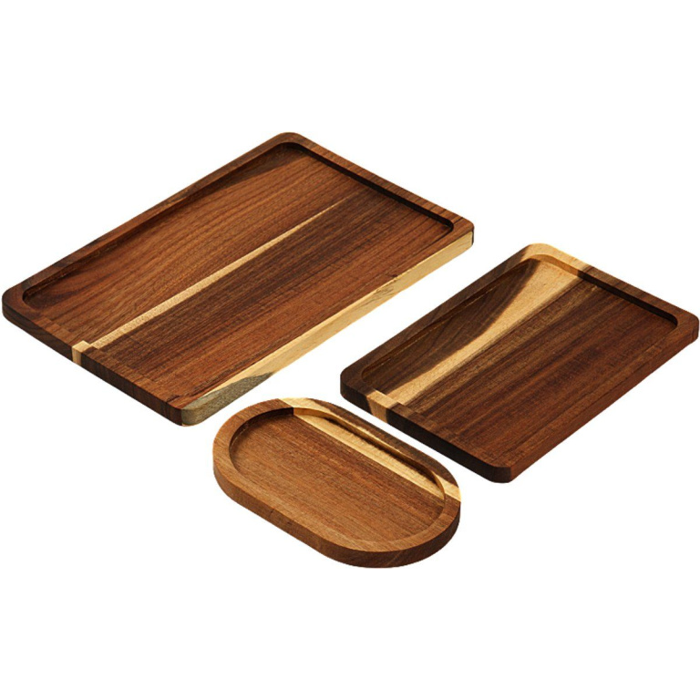 Ceruzo Dienbladen - Acaciahout -  Set Van 3