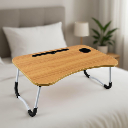 Ceruzo Opklapbare Laptoptafel - Bedtafel - 60X40 Cm - Houtlook
