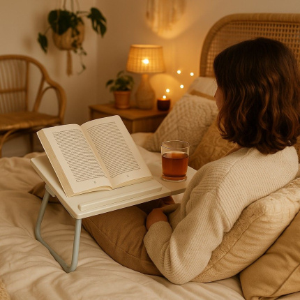 Ceruzo Bedtafel Verstelbaar - Wit - Laptoptafel - Ontbijttafel