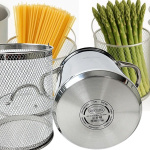 Ceruzo Aspergepan Ø16 cm – 4,2L RVS | Voor Asperges & Pasta, Inclusief Inzetmand