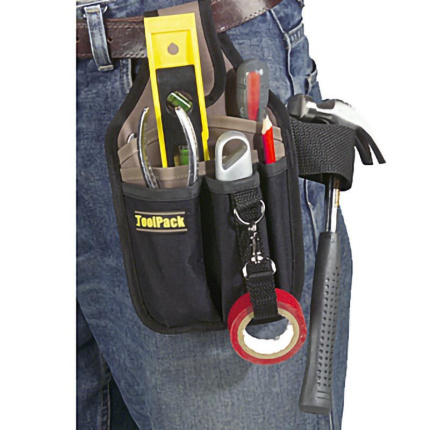 Toolpack Gereedschapshouder – Broekriem – 6 Vakjes & Hamerlus | Sterk Polyester